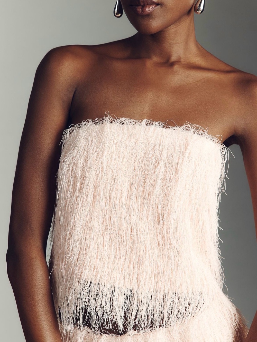 Maeve Strapless Fringe Top